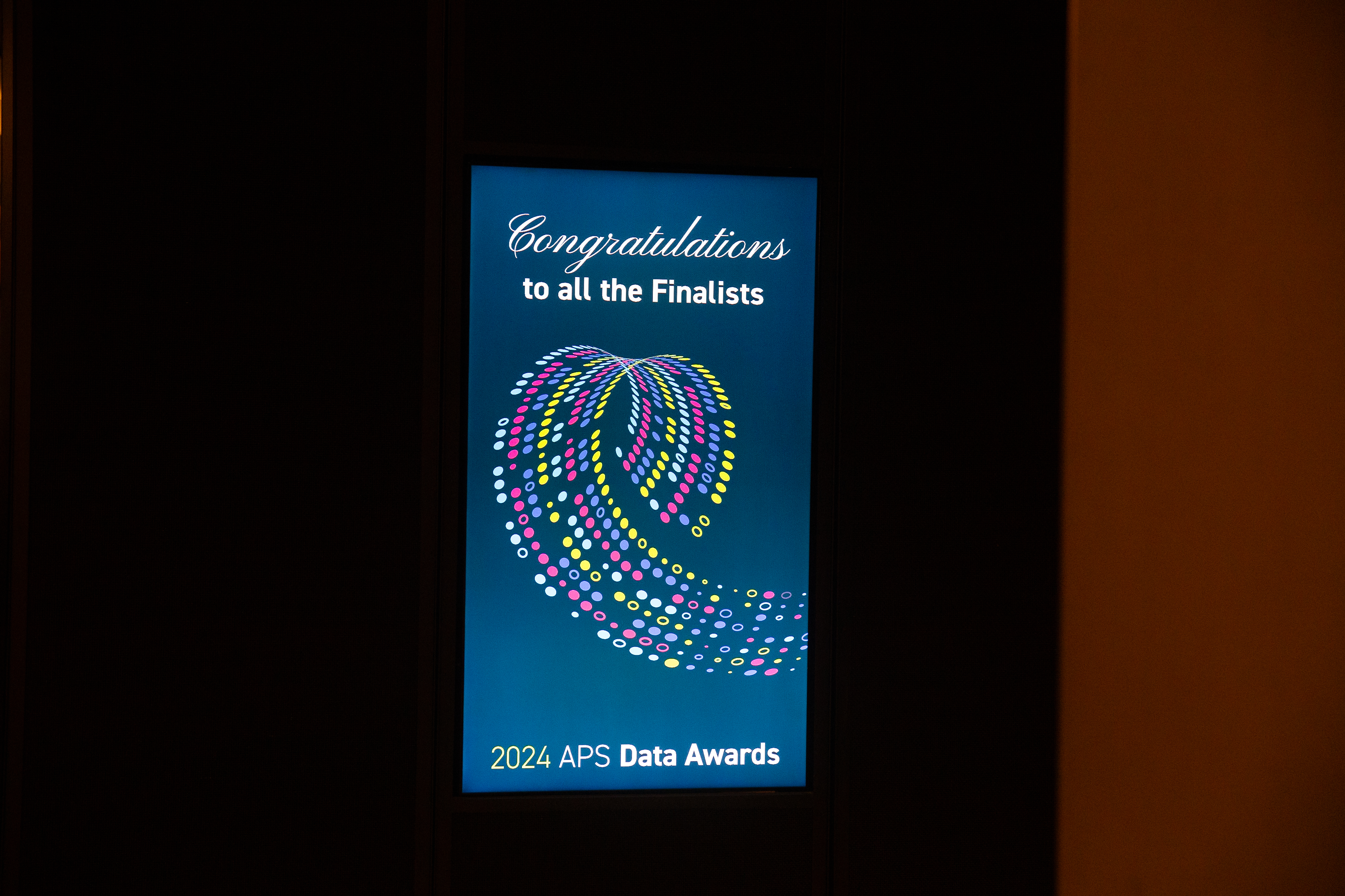 Welcome to APS Data Awards signage